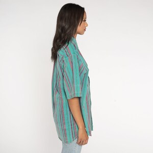 Vintage 90s Yellow Clockhouse Ribbed Stripped Button Up Polo Shirt Top S 8/10