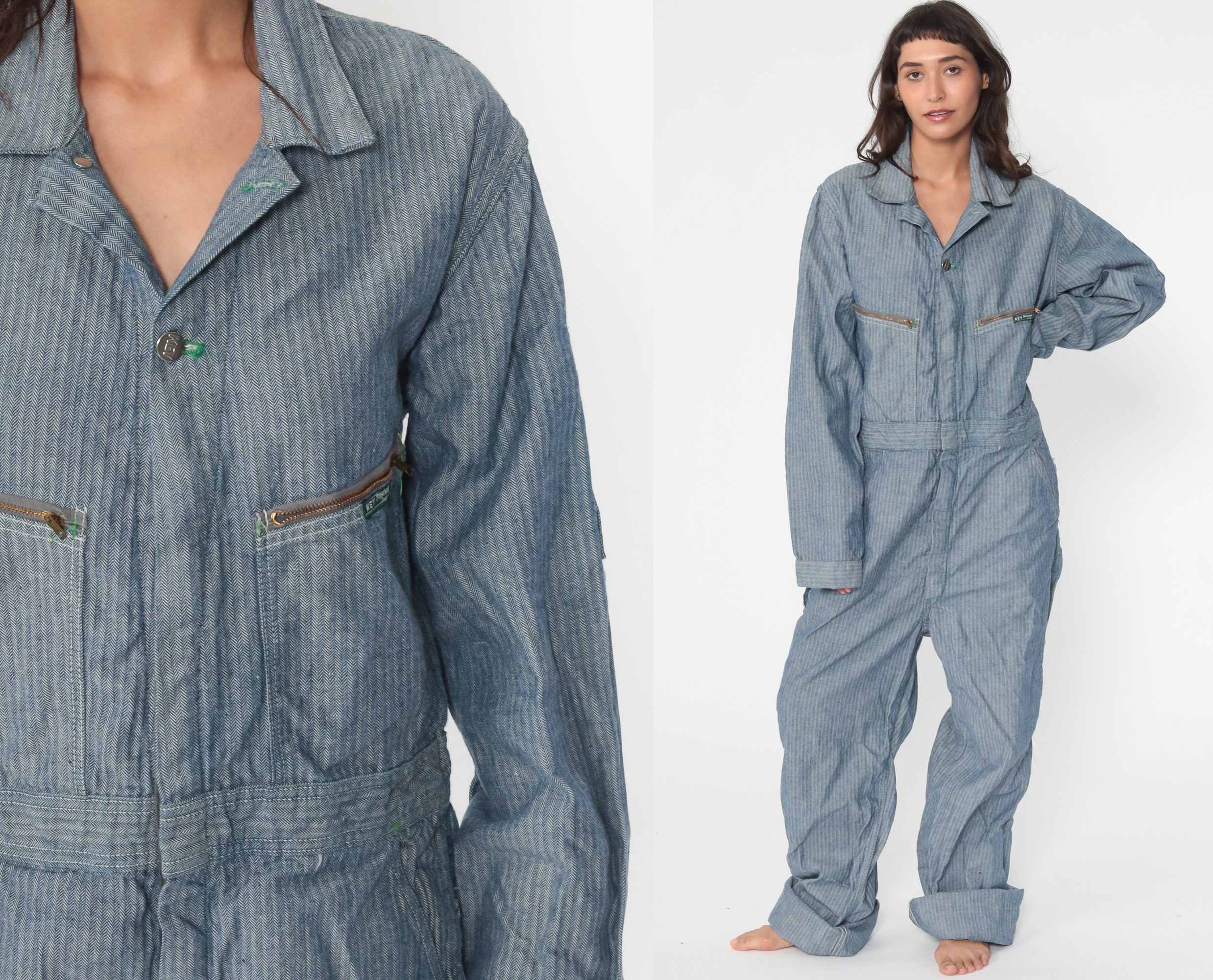 striped boiler suit