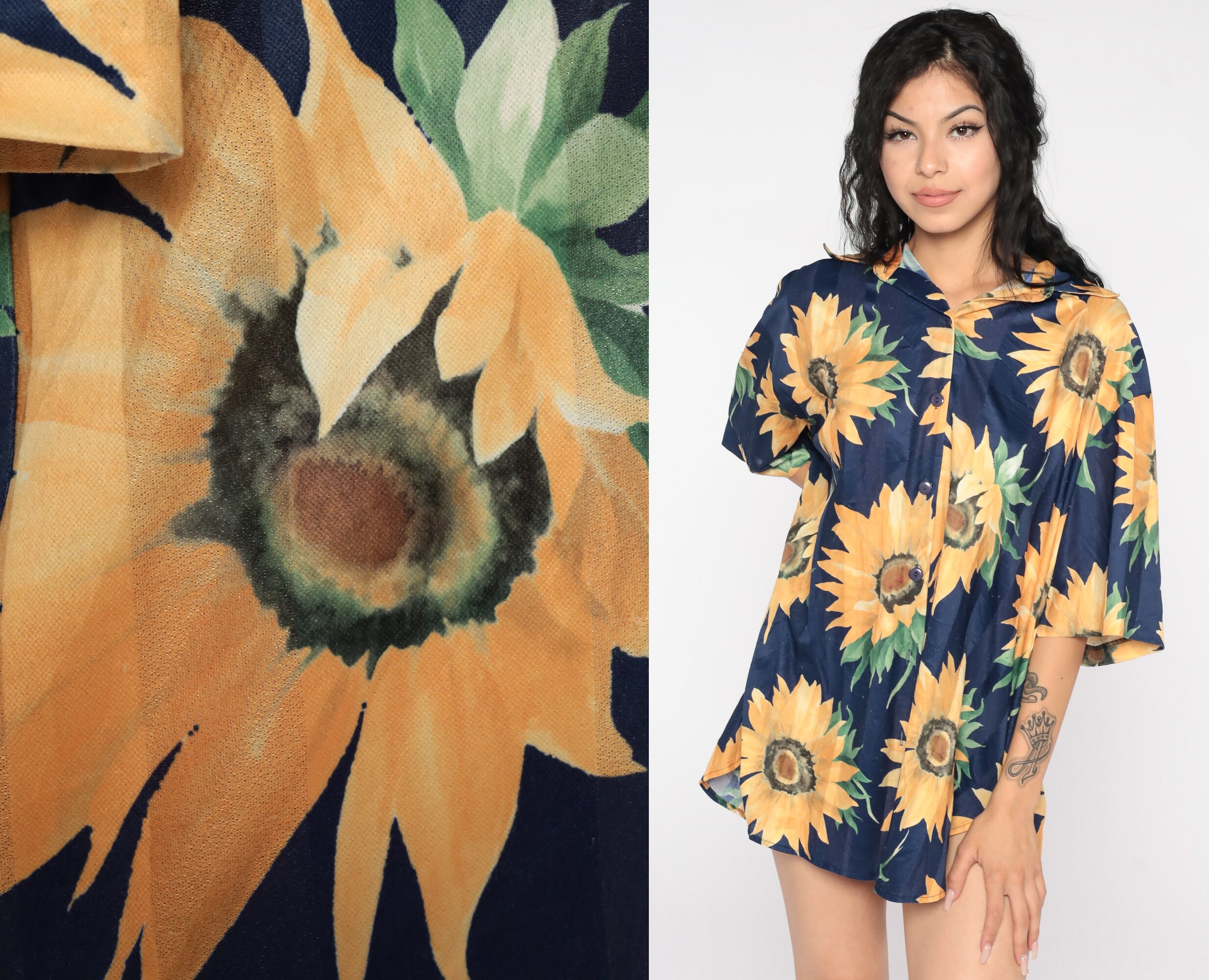 sunflower button up shirt