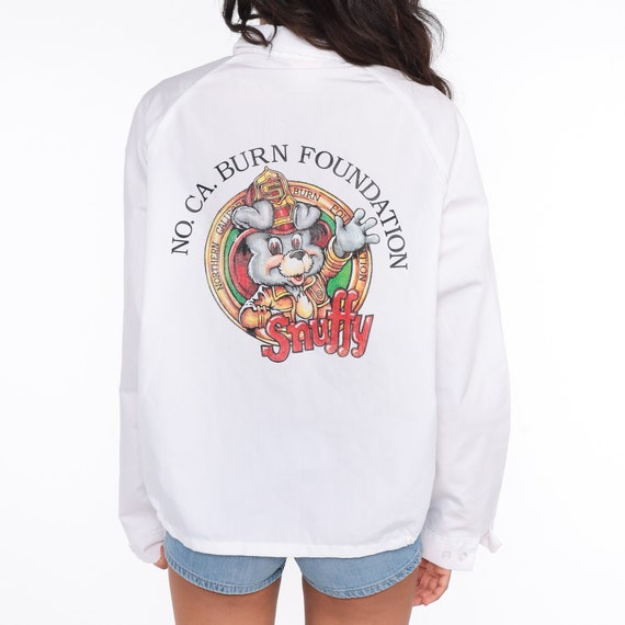 Northern California Burn Foundation Jacket -- 80s Windbreaker White NCBF Jacket 1980s Forest Firefighter Jacket 1980s Extra Large xl l