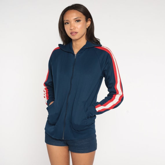 Navy blue red and white jacket online