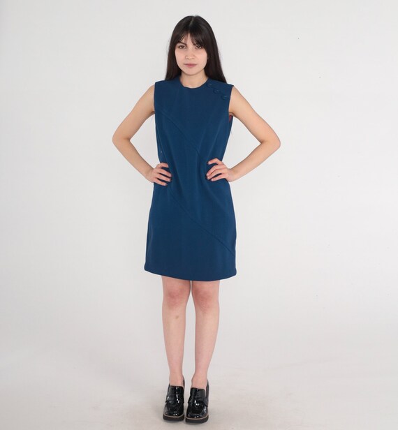Navy Blue Shift Dress 60s Mod Mini Dress Retro Simple Twiggy Gogo Sixties Ribbed 70s Minimalist Plain Sleeveless Chic Vintage 1960s Small S Navy Blue Shift Dress 60s Mod Mini Dress Retro Simple Twiggy Gogo Sixties Ribbed 70s Minimalist Plain Sleeveless Chic Vintage 1960s Small S