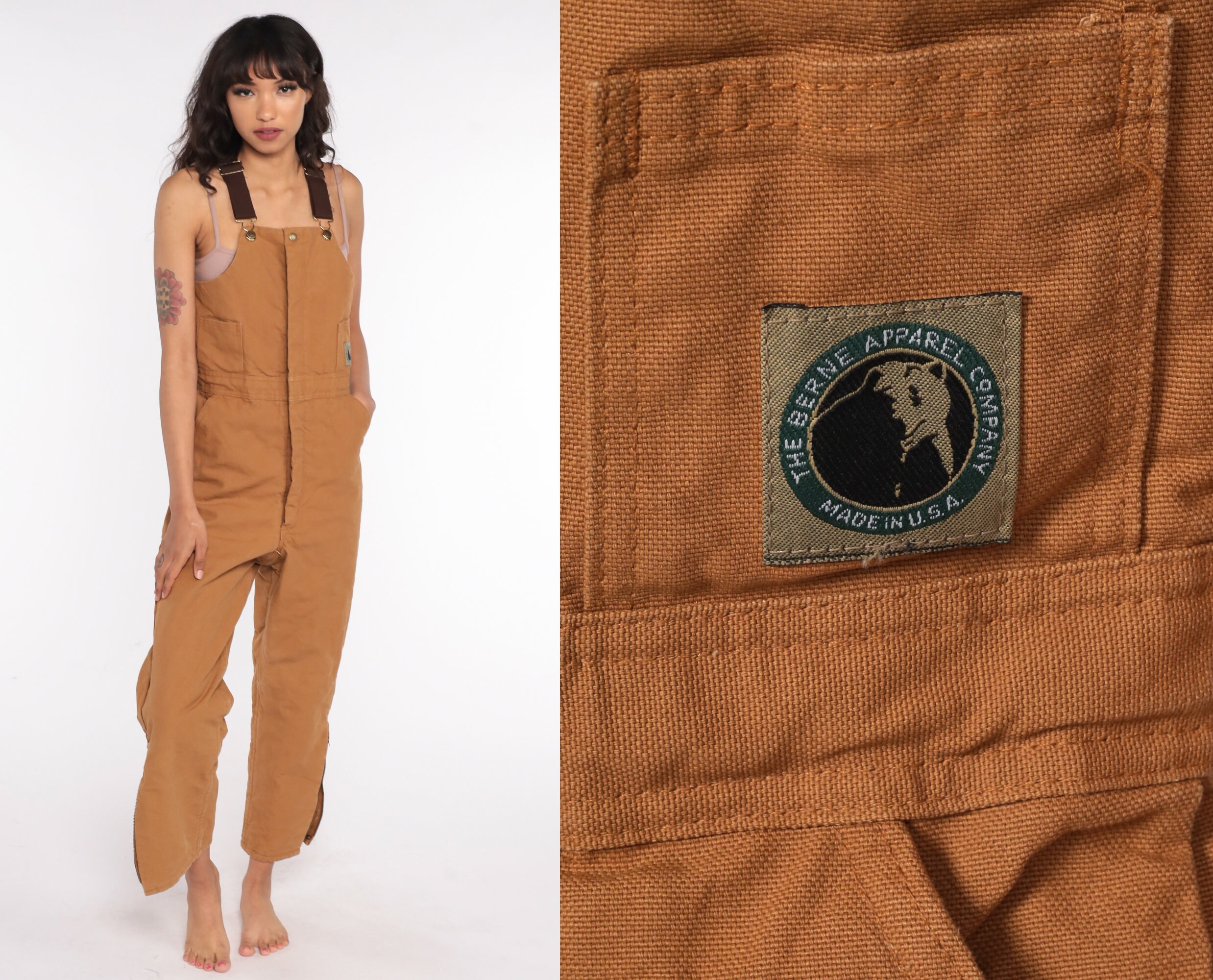 Wide Leg Jeans Bib Workwear Vintage 