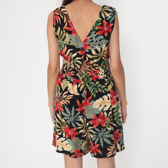 Summer Tropical Romper Playsuit BACK CUTOUT 80s O… - image 7