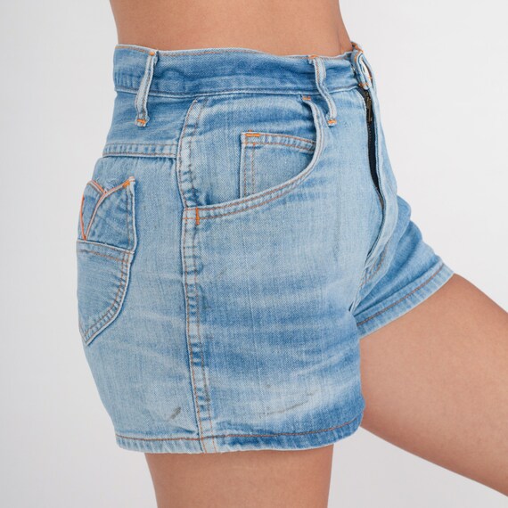 70s Denim Shorts High Waisted Short Shorts Blue J… - image 5