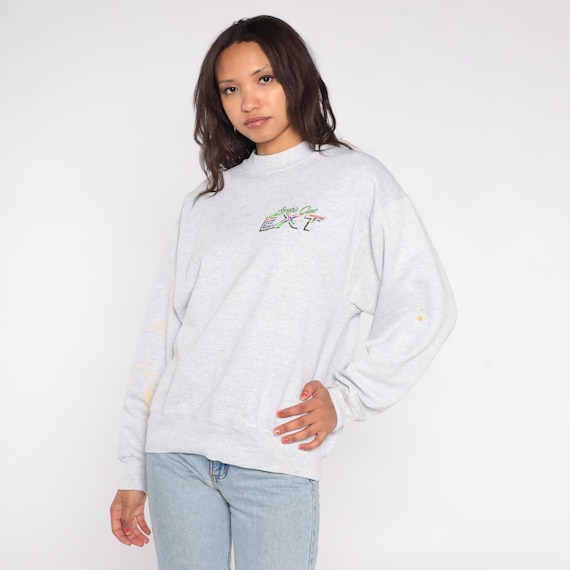 Arctic Cat EXT Sweatshirt Snowmobile 90s Heather Gray Distressed Snow Winter Sport Racing Graphic Front Back Print Motorsport Extreme XL