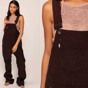 Snowsuit Ski Suit 70s Overalls Ski Pants Snow Hippie LEVIS Bell Bottoms CORDUROY Brown Vintage Boho Retro Jumpsuit Levi Large
