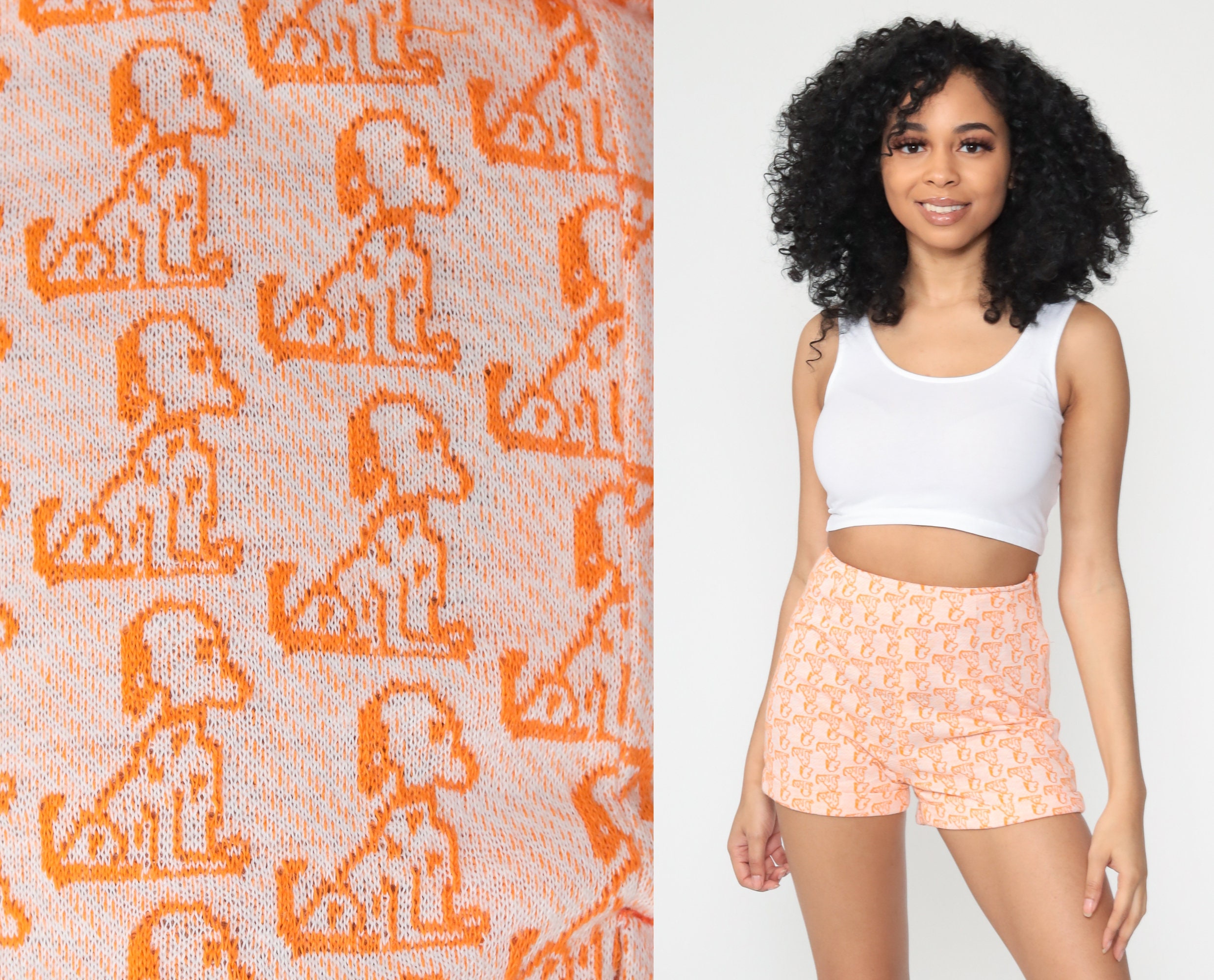 orange hot pants shorts