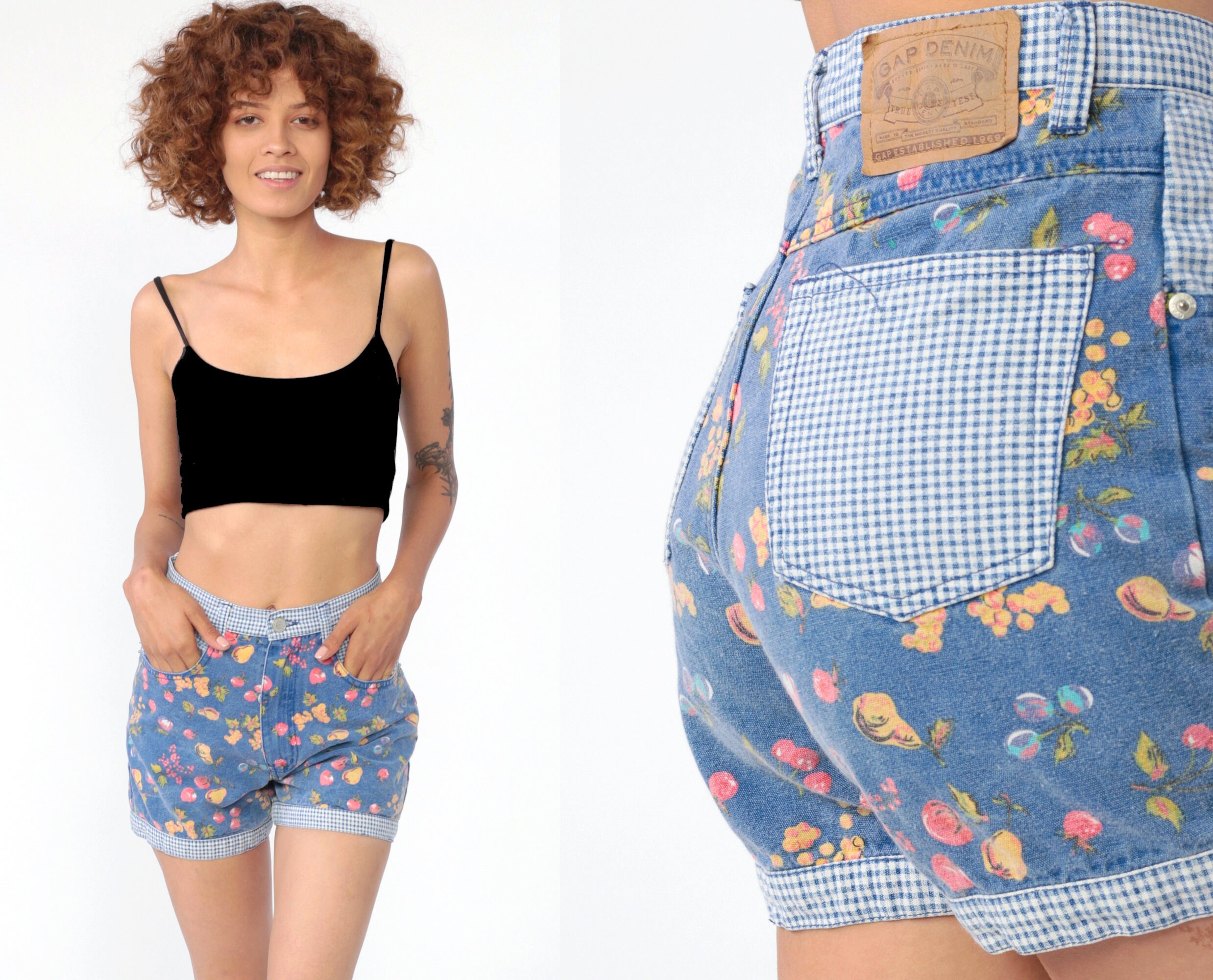 high waisted jean shorts 90s