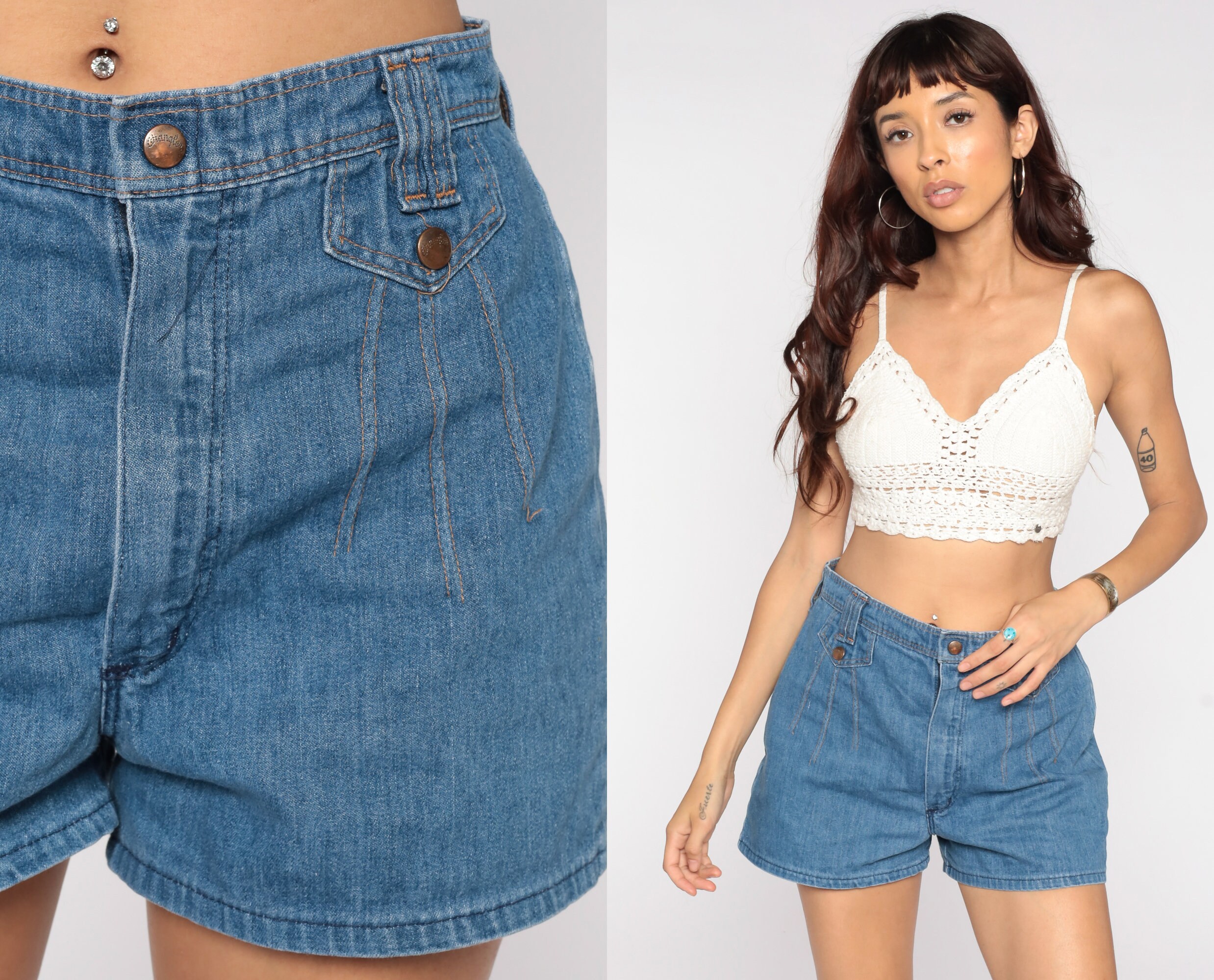 Wrangler Denim Shorts 70s High Waisted 