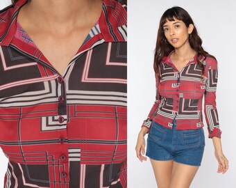 Geometric Button Up - Etsy