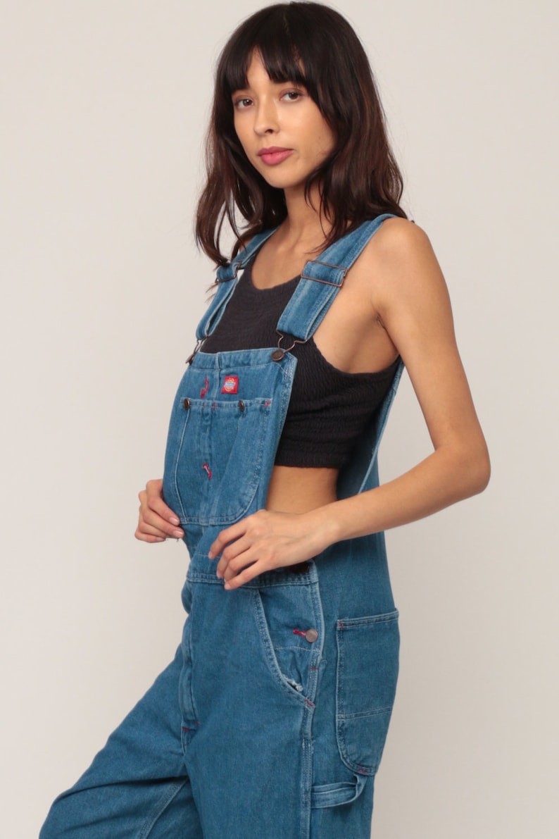 Dickies Overalls 90s Denim Bib Overalls Baggy Dungarees Long Etsy