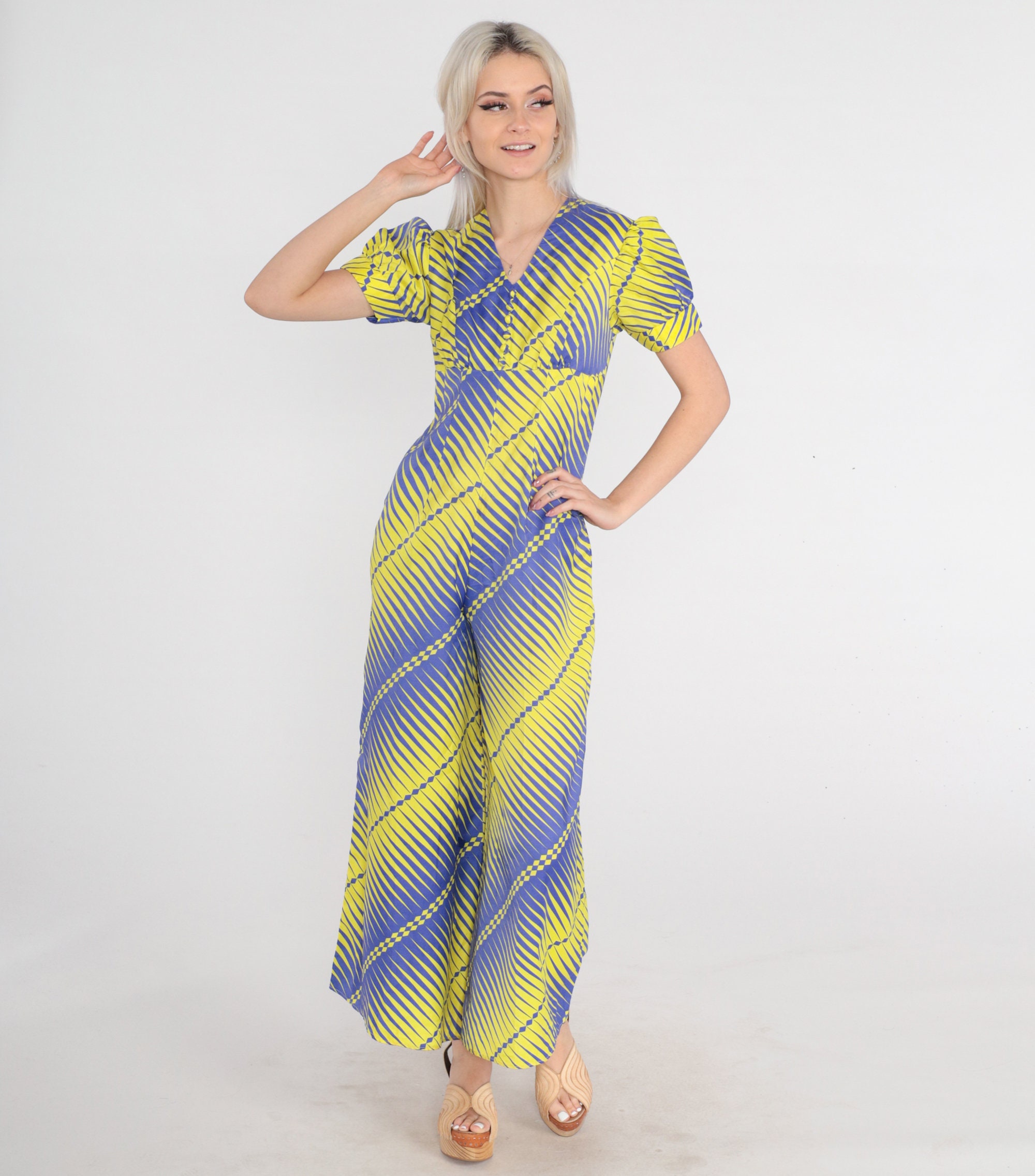 70s yellow jumpsuit - Etsy 日本