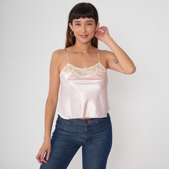 Victoria's Secret Lingerie Top Lace Camisole Pink Lace Tank Top Y2k Cami Top 90s Spaghetti Strap Boho Coquette Vintage Small S