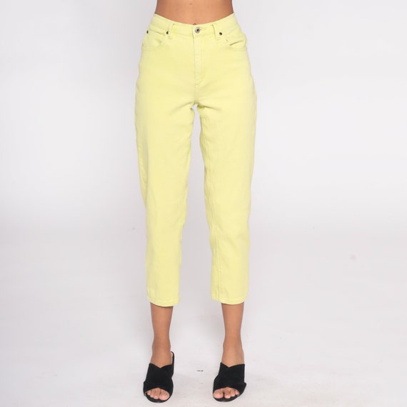 Lime Green Jeans Y2K Skinny High Waisted Jeans Tapere… Gem
