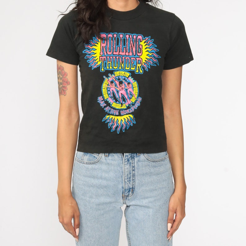 90s Rollerblading Shirt Neon Rolling Thunder Graphic Shirt Rollerblade Tee 90s Tshirt Vintage T Shirt Tee 1990s Sports Black Extra Small xs image 6