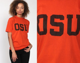 OSU Shirt Oklahoma State Shirt Cowboys University Shirt 90s TShirt Orange College Sports Graphic Tee Retro Vintage Orange Tee Extra Small xs