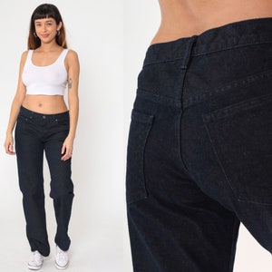 Black Mid Rise Jeans Straight Leg Jeans Denim Pants Relaxed Jeans Five Pocket Jeans Club Monaco 32 x 32 Large