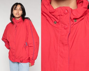 Veste coupe-vent rouge avec fermeture éclair Eddie Bauer - France