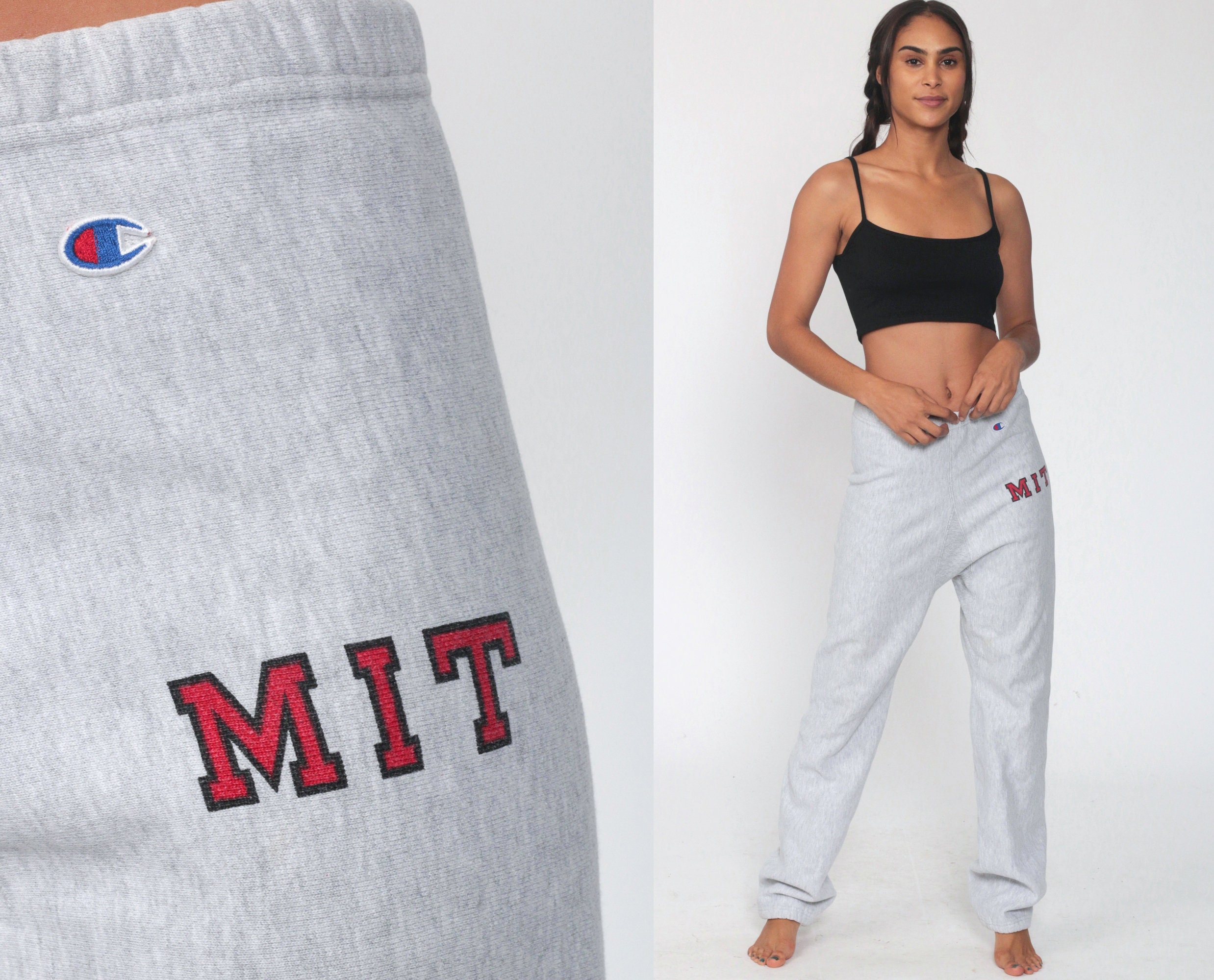 Champion Sweatpants MIT Joggers 90s Jogging Sweat Pants Massachusetts Grey Reverse Weave Sports College Large