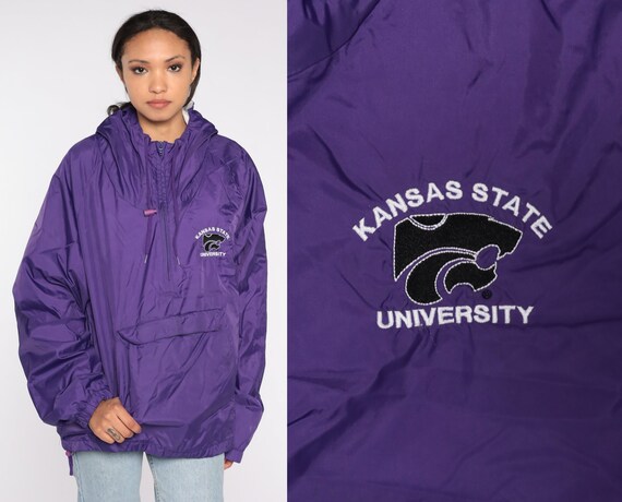 Kansas State University Jacket Y2K Purple Pullover Hooded