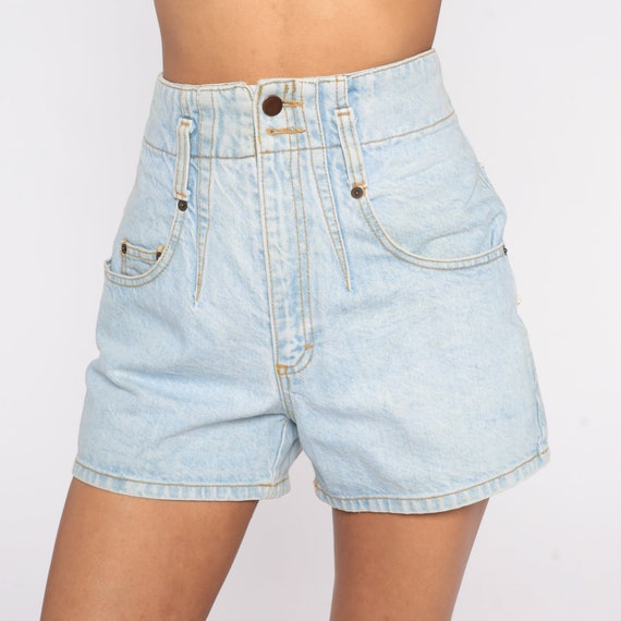 90s Denim Shorts Light Wash Jean Shorts Retro Lig… - image 4