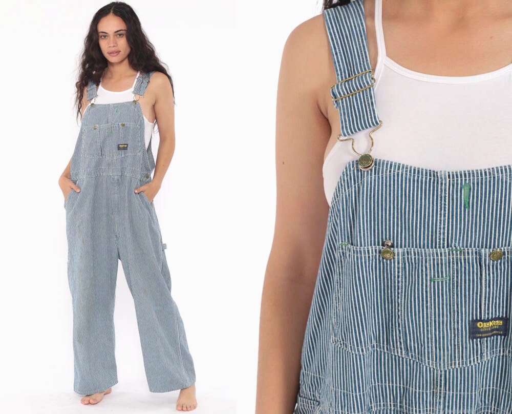 oshkosh striped overalls mens