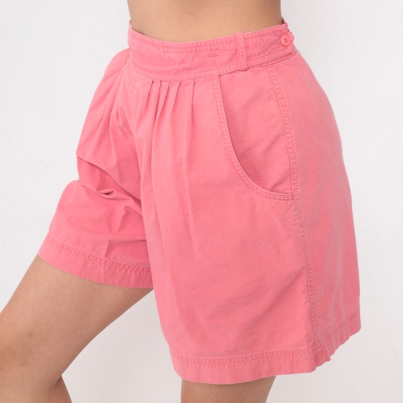 90s Pleated Shorts Pink Cotton Trouser Mom Shorts… - image 5