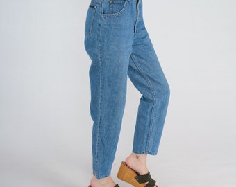 90s Mom Jeans High Waisted Jeans Straight Leg Jeans Relaxed Blue Denim Pants Retro Streetwear Basic Boyfriend Pants 1990s Vintage Small 28