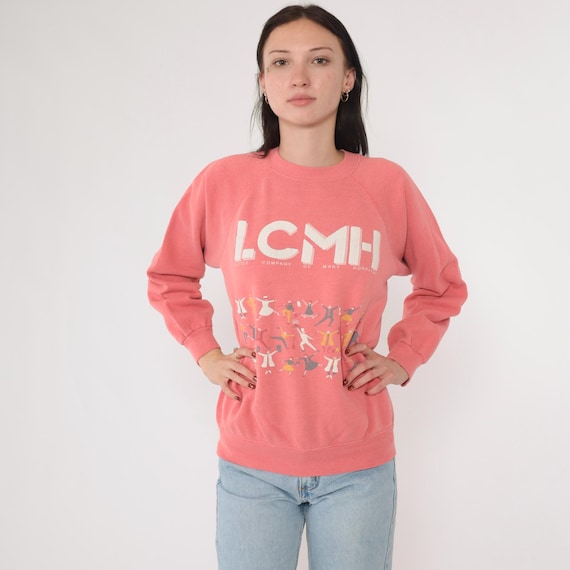 90s LCMH Sweatshirt Little Company of Mary Hospital Graphic Sweatshirt Nurse Doctor Healthcare Pink Raglan Crewneck Medium M