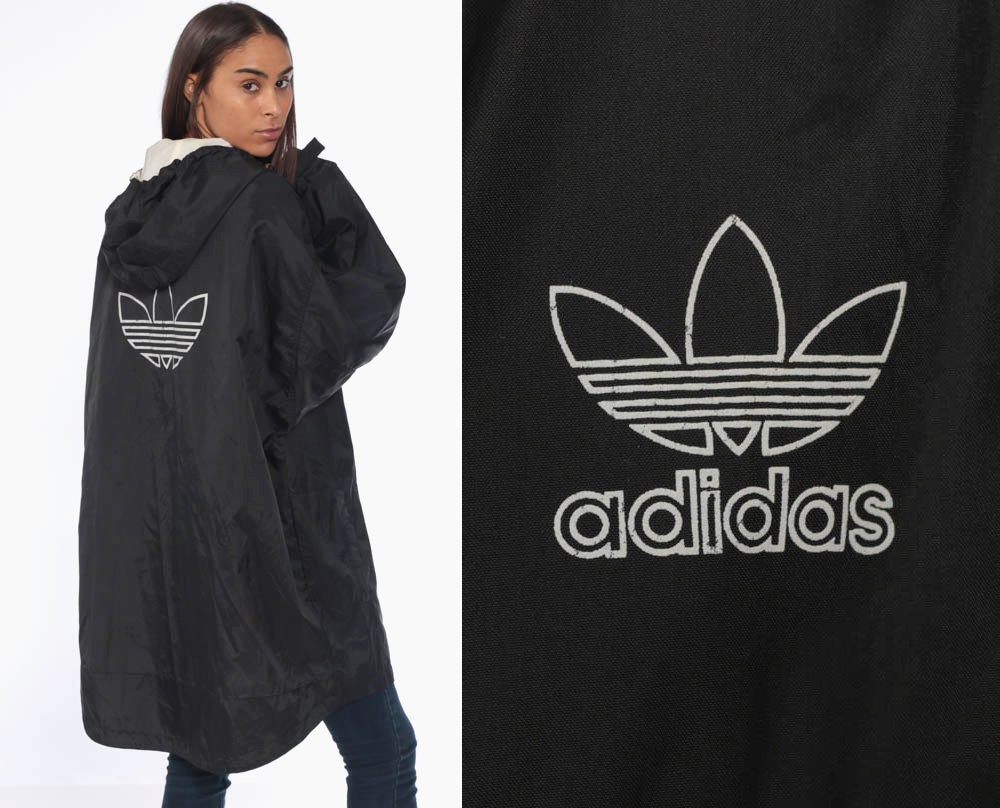 90s Adidas Jacket Long Black Hoodie Jacket Black Hood Coat Nylon Snap Up Hooded Sports Streetwear 90s Sportswear Trifold Extra Large Xl 90s Adidas Jacket Long Black Hoodie Jacket Black Hood Coat Nylon Snap Up Hooded Sports Streetwear 90s Sportswear Trifold Extra Large Xl