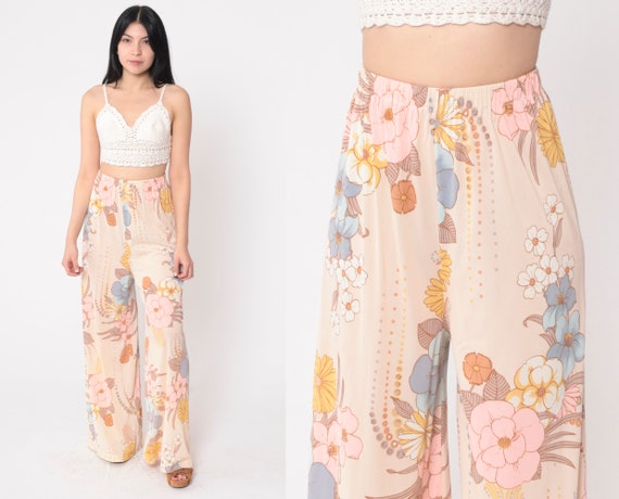 Dimpy Garments Peach Lycra Full Length Palazzo Pant