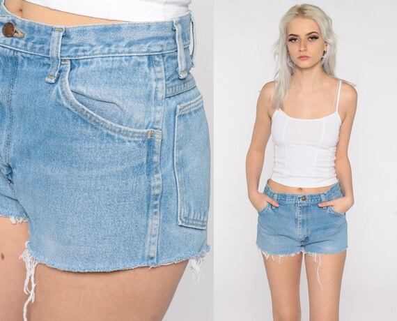 Cut Off Shorts 80s Denim Shorts Rustler Jeans Cut… - image 1