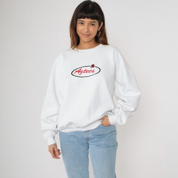 90s SDSU Aztecs Sweatshirt San Diego State University Sweatshirt 1990s California Shirt Graphic College Sweater White Vintage Extra Large xl