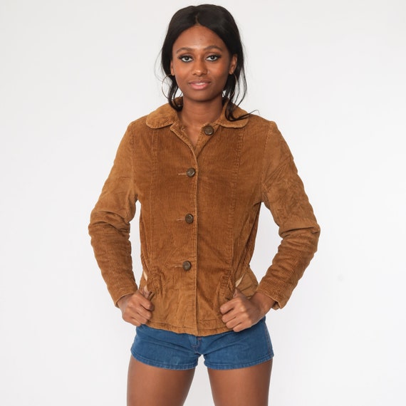 Brown Corduroy Jacket 70s Quilted 