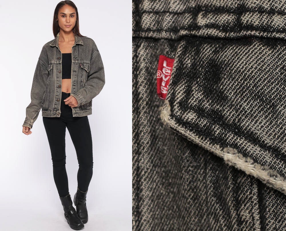 levi's faded black denim jacket