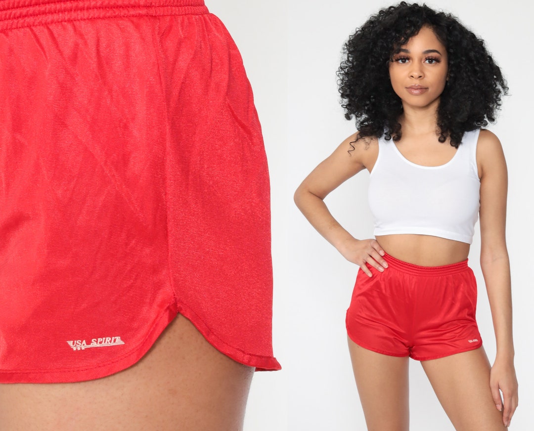 Red Gym Shorts
 Red Gym Shorts JOGGING Shorts 80s Running Shorts Gym Shorts High