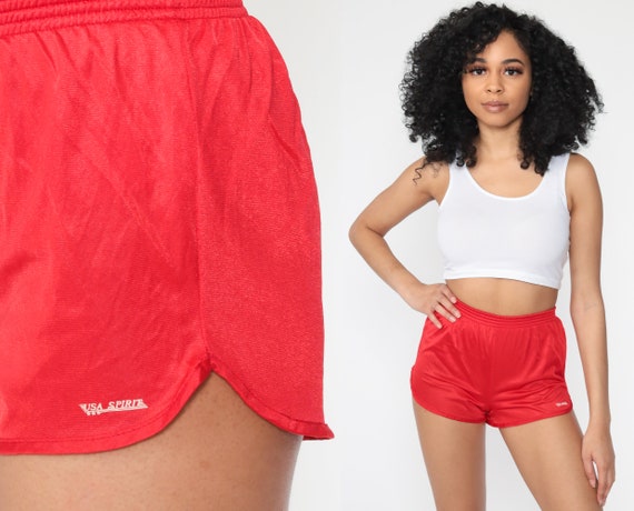 Red Gym Shorts JOGGING Shorts 80s Running Shorts Gym Shorts High Waisted  Athletic Retro Joggers Sports Vintage Extra Small XS -  Denmark