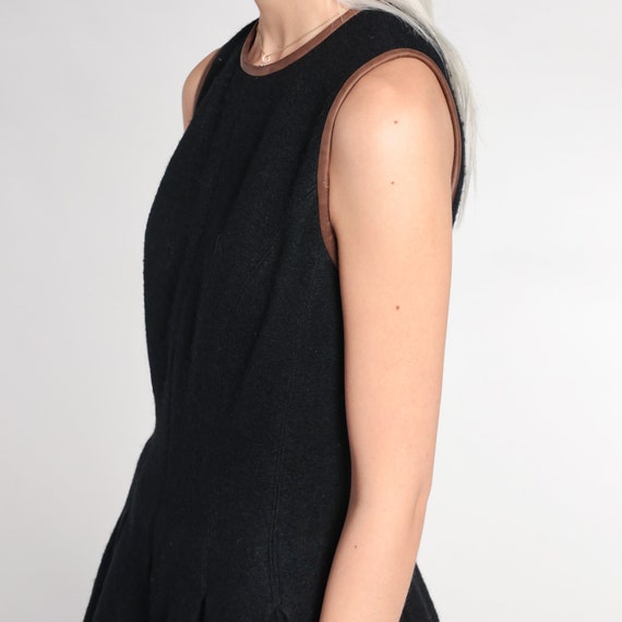 Black Mini Dress Y2k Ralph Lauren Wool Dress Plea… - image 7