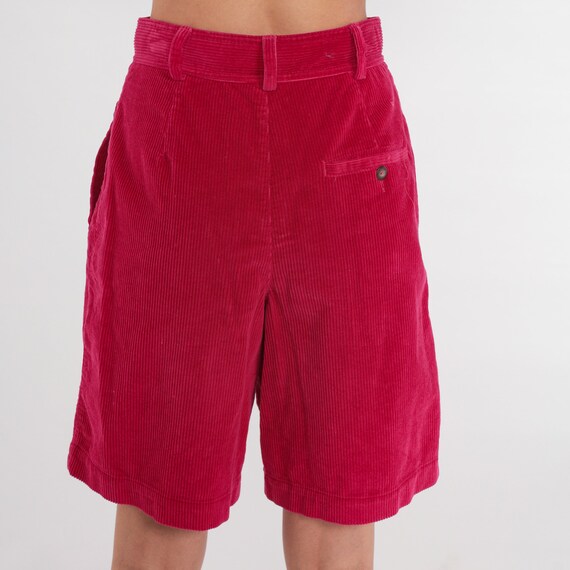 Pink Corduroy Shorts 90s Pleated High Waisted Sho… - image 6