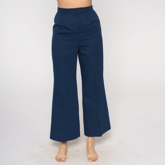 Navy Blue Bell Bottoms 70s Trousers Bell Bottom Pants… Gem