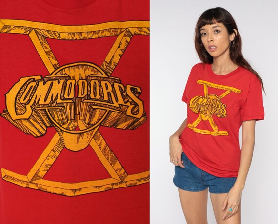 T-shirt Collector COMMODORES North American Tour 1980 - R&B Soul Reggae Bob Marley - Taille M (mais Coupe Plutôt S) - Occasion Très Bon état