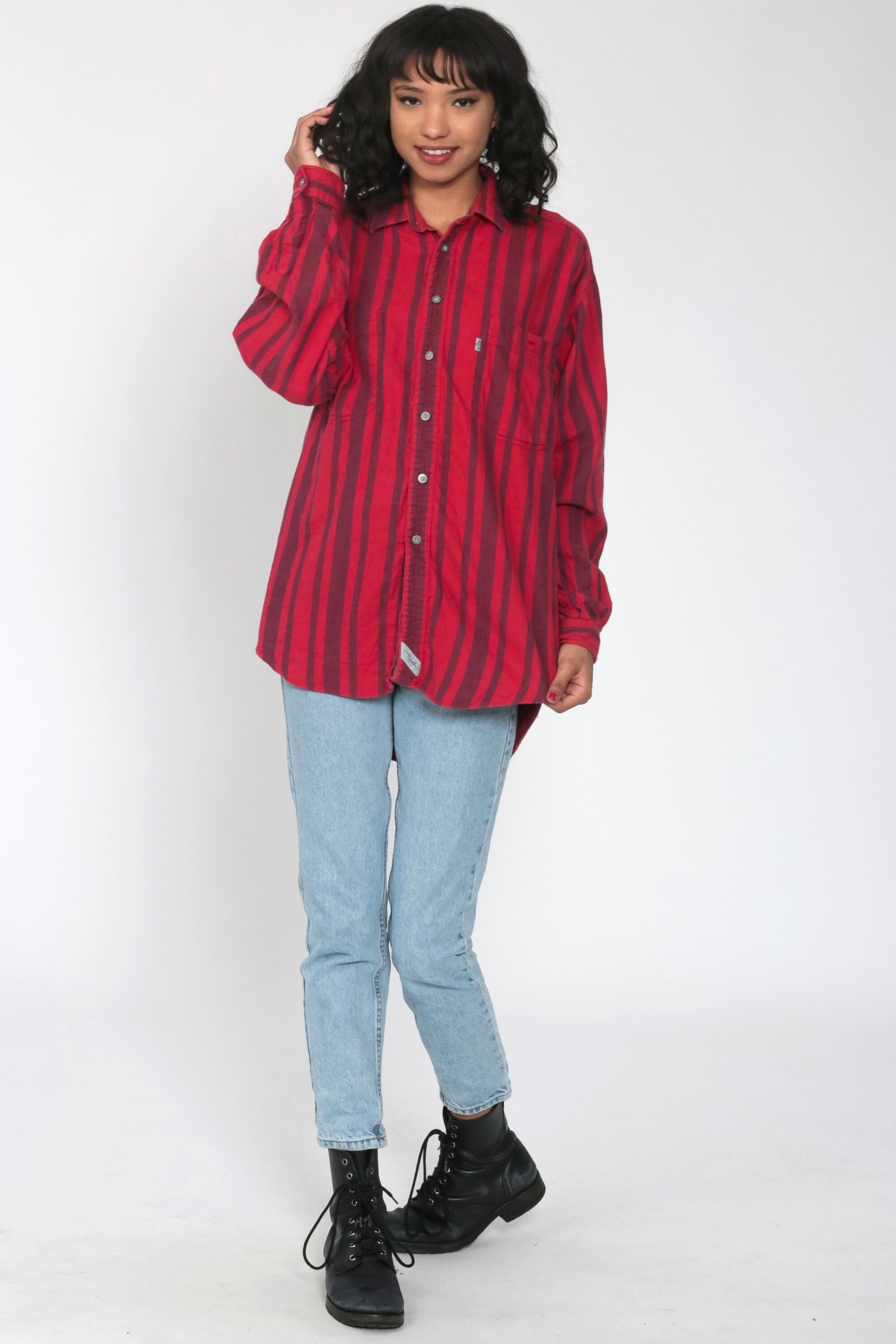 matching jeans for red shirt
