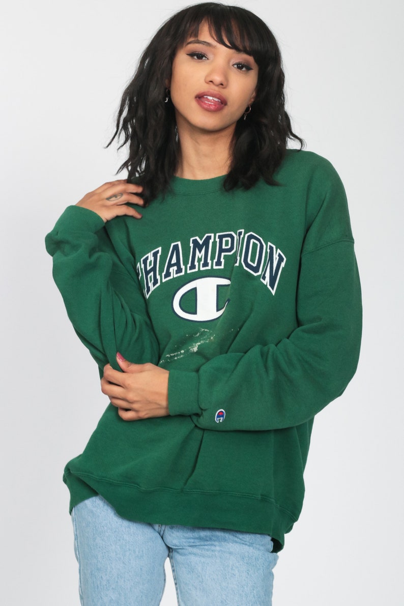 champion green crewneck sweatshirt