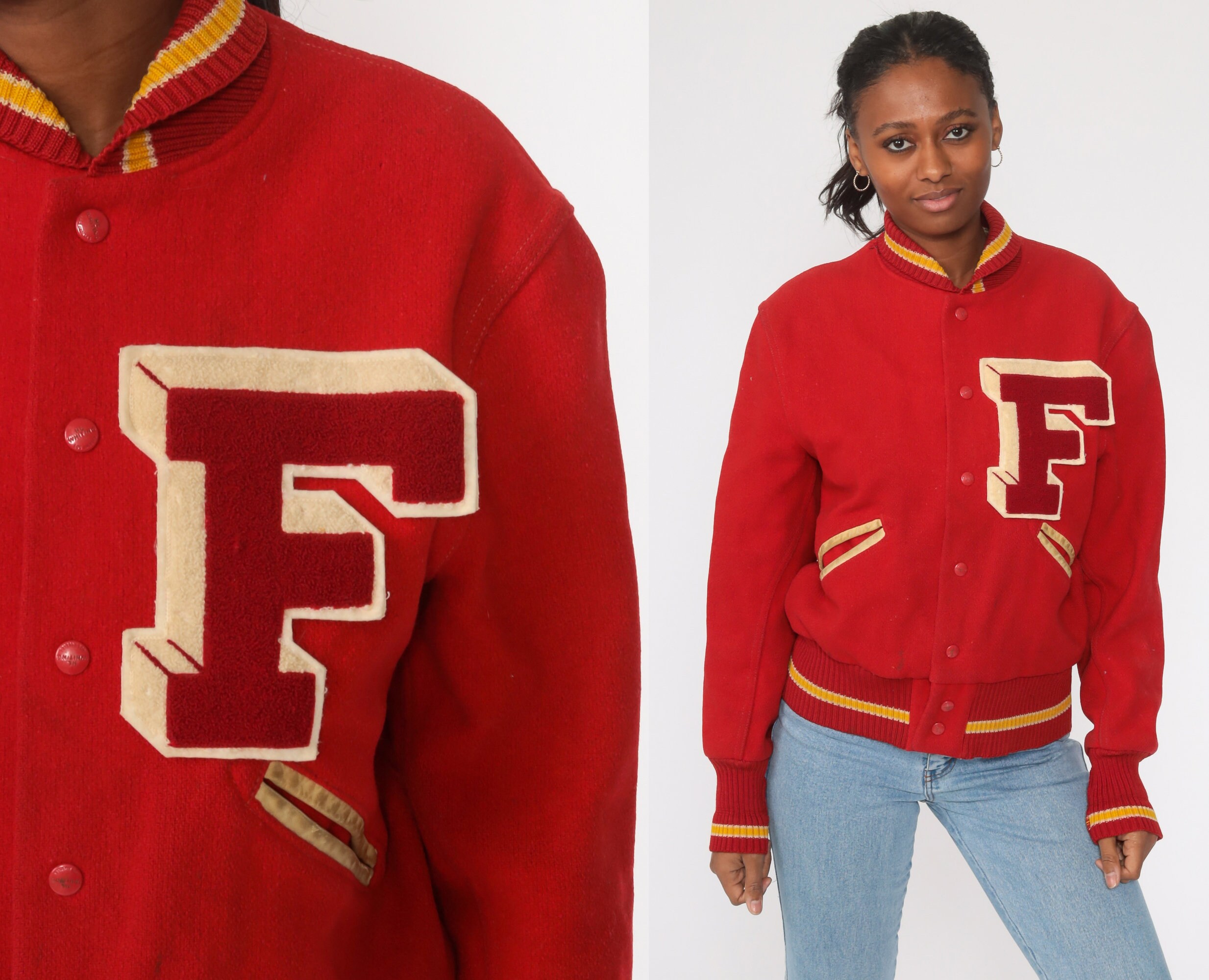 coach varsity jacket womens red