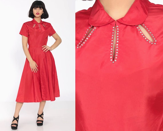 1940s red dress