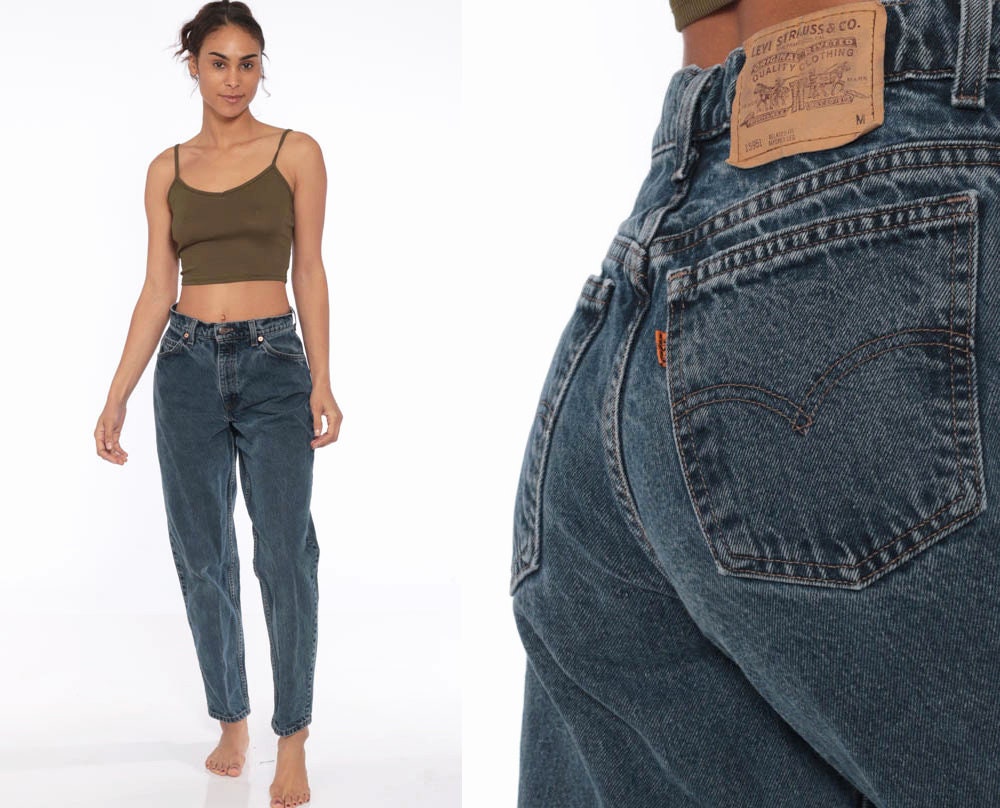 90s Levis Mom Jeans 28 Tapered Levi 951 High Waist Levi Jeans 90s Jeans  Denim Pants 1990s Vintage Blue Denim Levi Strauss Small 28