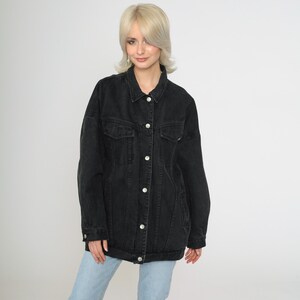 Womens Black Denim Jacket Etsy Canada