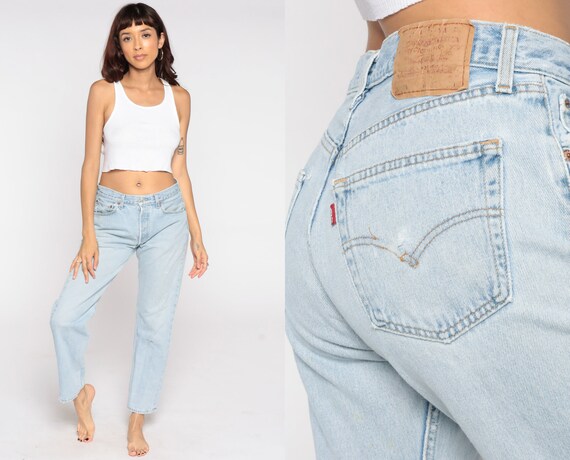 Levis 501 Jeans Straight Leg Button Fly 80s Mom Jeans Denim - Etsy