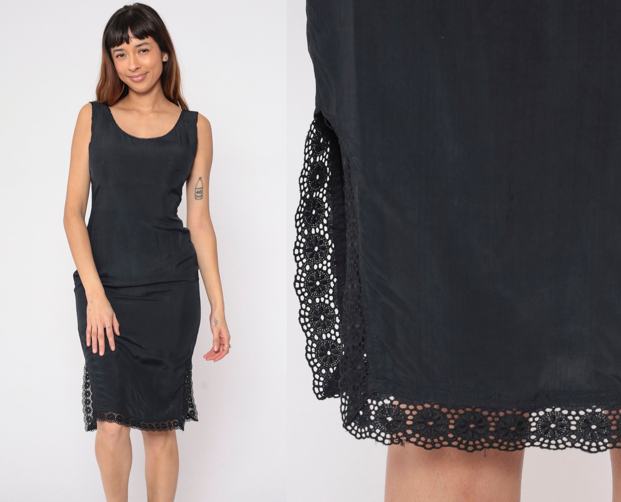 Kay Unger Black Lace Sheath Dress Fully Lined Formal Elegant